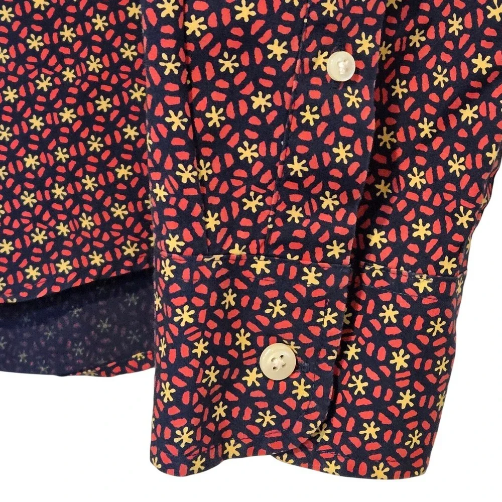 J.Crew Secret Wash Slim Stretch Organic Cotton Floral Shirt‎ M